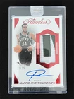 2024-25 Panini Flawless Giannis Antetokounmpo Ruby Vertical Patch Auto Bucks /15
