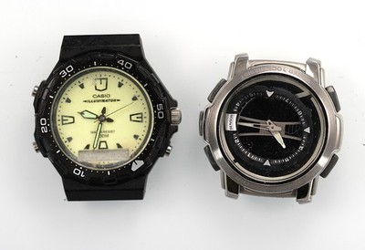 Casio Illuminator Watch Men AQF-101 Battery World Time 100m Quartz NON WORKING