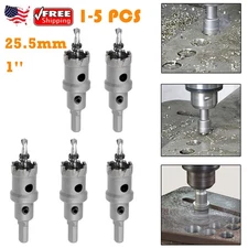1" 25.5mm Carbide Tip TCT Hole Saw Cutter Drill Bit For Steel Metal Alloy Wood 