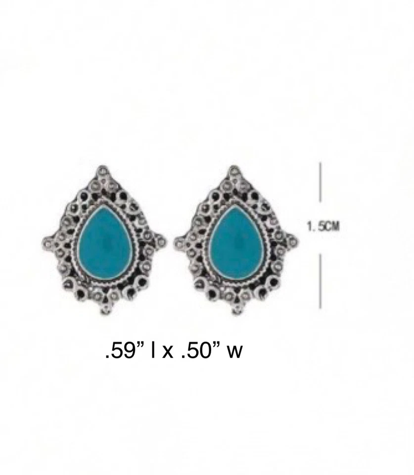 Pendientes lágrima turquesa- Foto 3 de 4