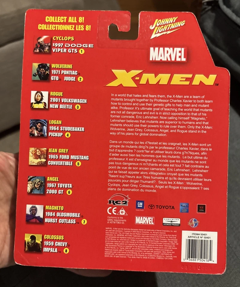 Johnny Lightning Marvel X-Men Wolverine 1971 Pontiac GTO Judge New MOC 2006 Rare - Image 2 of 2