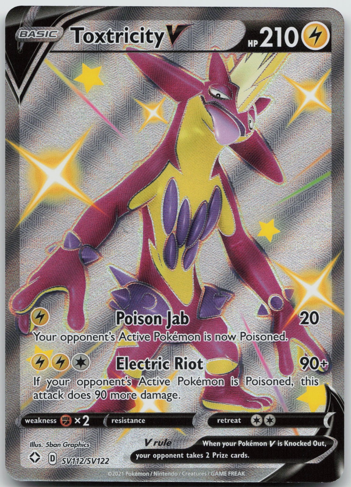 Toxtricity V Shiny Holo Rare Shining Fates: Shiny Vault SV112/SV122 NM