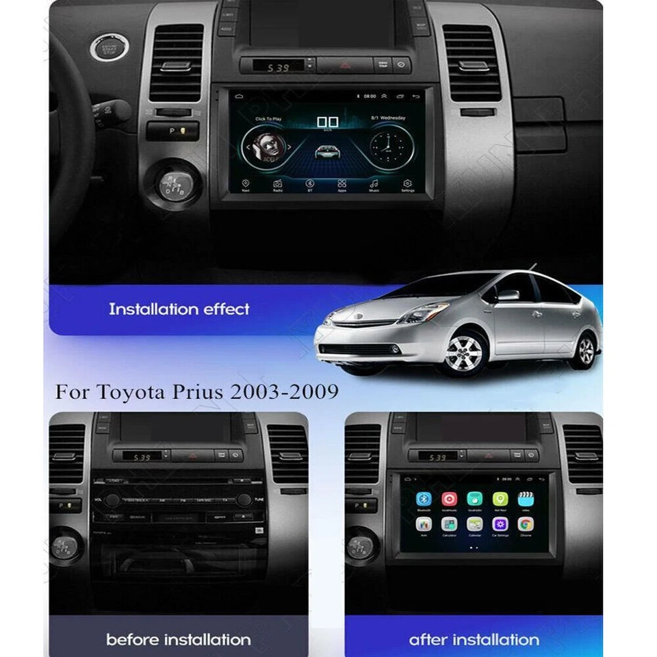 CarPlay Radio Coche Estéreo GPS Navegación BT Android 13 Para Toyota Prius 2003 2004-2009 Foto 3 de 4