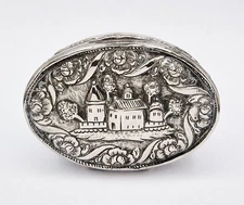19TH CENTURY OTTOMAN TURKISH WHITE METAL SNUFF BOX - Arabic Date Inscription