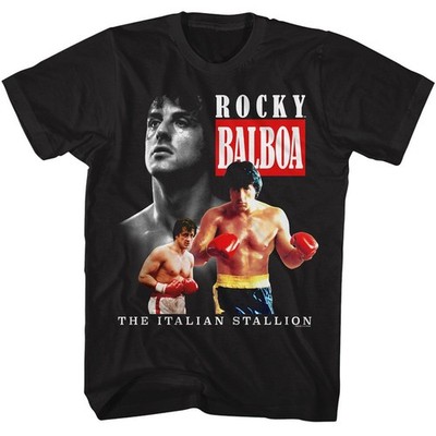 Rocky Triple American Classics Solid Black T-Shirt Kurzarm Rundhalsausschnitt