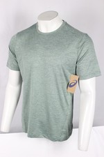 Asics Men's Knit Spadedye Short Sleeve T Shirt Running Gym Green GR652