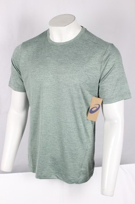 Asics Men's Knit Spadedye Short Sleeve T Shirt Running Gym Green GR652