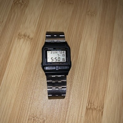 Vintage Casio DB-31 Data Bank Retro Digital Black Telememo Watch Made In Korea