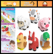 Mold-Free Bath Toys 6 Pack  Soft Squeezable Farm Animal Pool  Bathtub Toys
