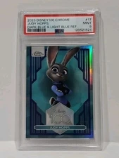 Rare 2023 Topps Chrome Disney #17 Judy Hopps Light & Dark Blue /75 PSA 9