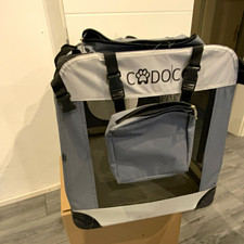 codolc faltbare Hundetransportbox/Transporttasche Grau/Schwarz