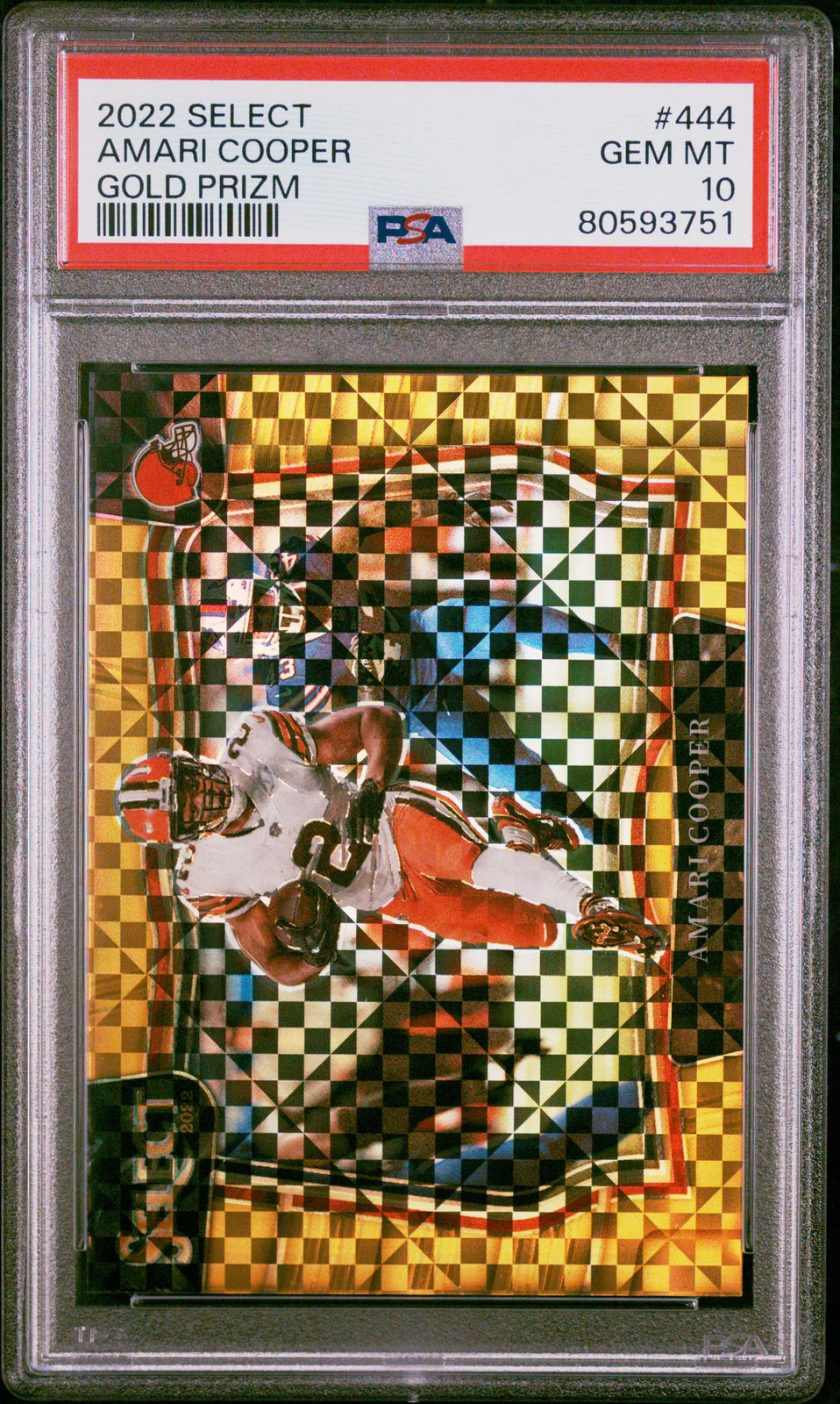 2022 Panini Select Amari Cooper #444 Gold Prizm /10 PSA 10