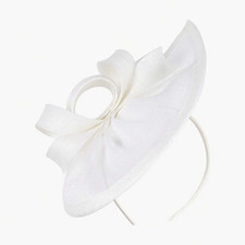 White Mesh Bow Headpiece/Fascinator Headband, Women, One Size