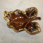 Hull Pottery Brown Drip Divided Leaf Serving Dish Oven Proof 14" - Vintage Decor