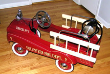 Gearbox Red Pedal Car Fire Truck Volunteer Fire Dept Truck No 1 Vintage N. Mint