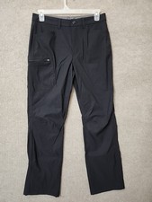 Eddie Bauer Rainier Tech Pants Mens 32x32 Black Cargo Hiking Lightweight Stretch