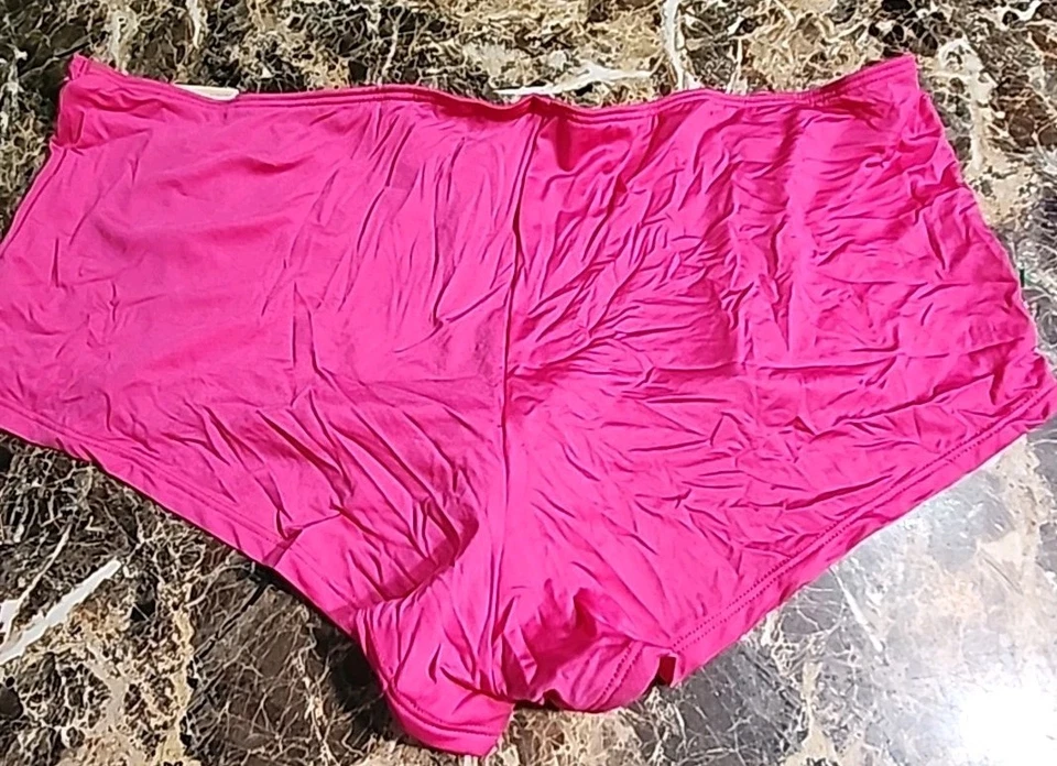 NUEVO CON ETIQUETAS Cacique Boy Short Lane Bryant Bragas 22/24 Rosa Caliente Negro Encaje Foto 2 de 4