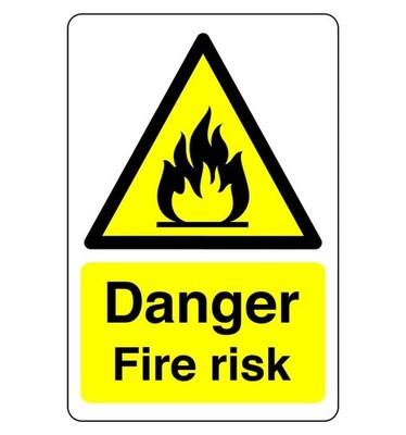 Gefahr Brandgefahr Schild PVC Aufkleber Dibond