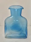 Vintage Mcm Blenko Glass 384 Azure Blue Double Spout Water Pitcher