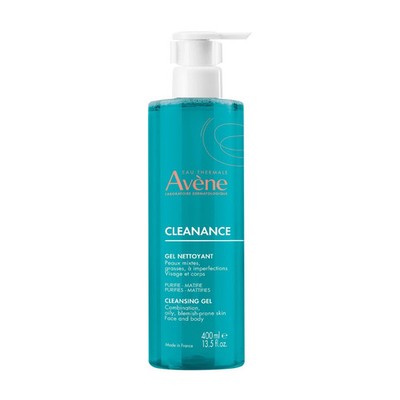 Avene Cleanance Cleansing Gel 400ml, for Acne Prone Oily Face & Body exp 07/2028