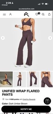 Oner Active Unified Wrap Flared Pants Dark Umber Brown Size Medium Long