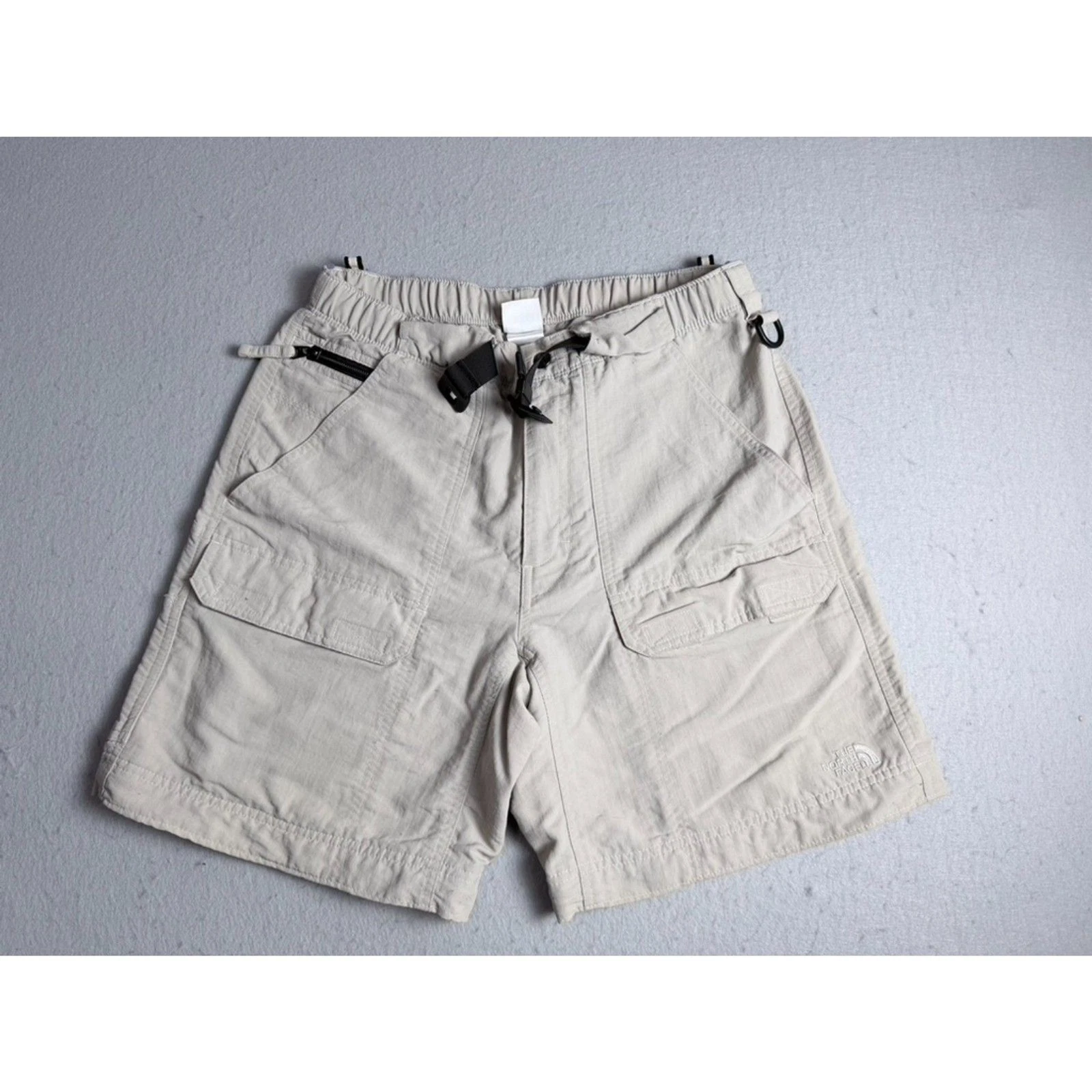 The North Face Khaki Sm. Shorts Light Quick Dry Hiking Y2K Belt Outdoor Travel