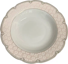 Sandra Blush Pink & Gold  8.5" Soup Plate - 1.25" deep