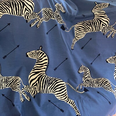 Scalamandré Dancing Zebra Fabric In Denim