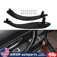 Pair For BMW F30 F80 F31 Front Left & Right Inner Trim Door Pull Handle Black US