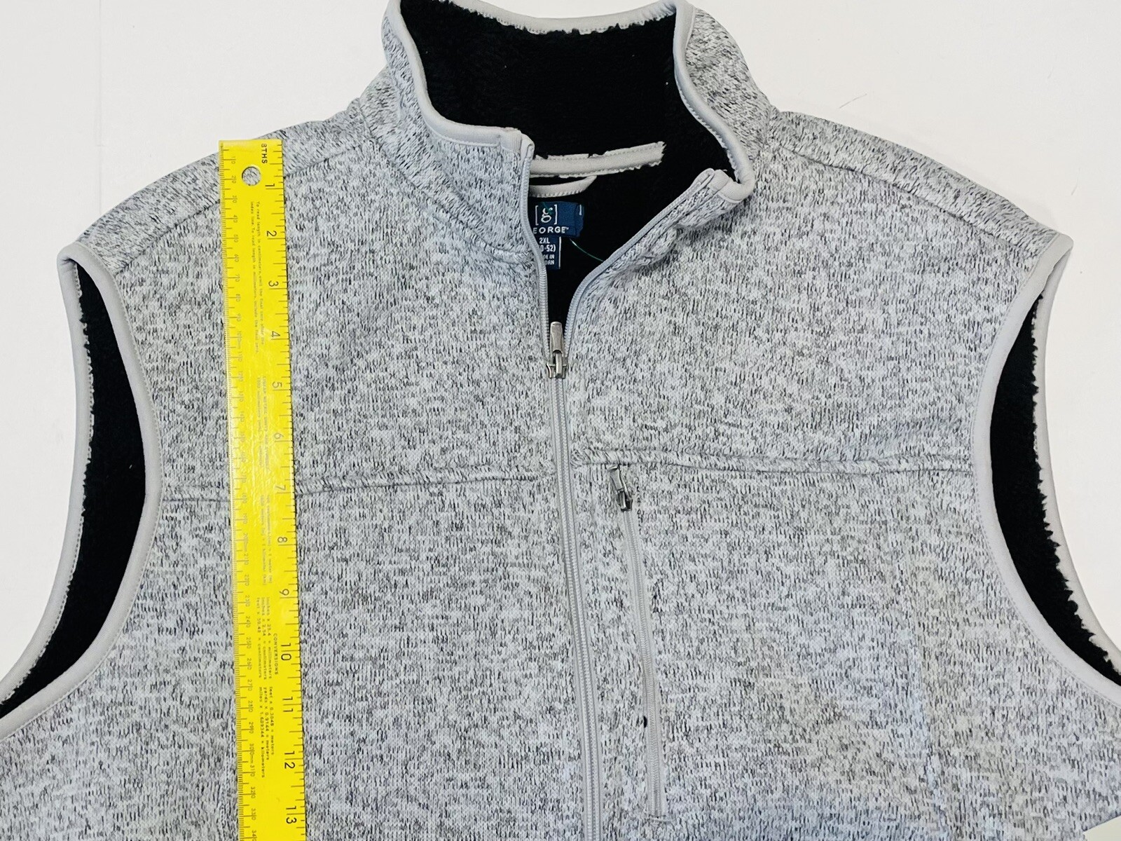 Men’s golf VEST size 2XL 50/52 Gray fleece Lined Full Zip NEW