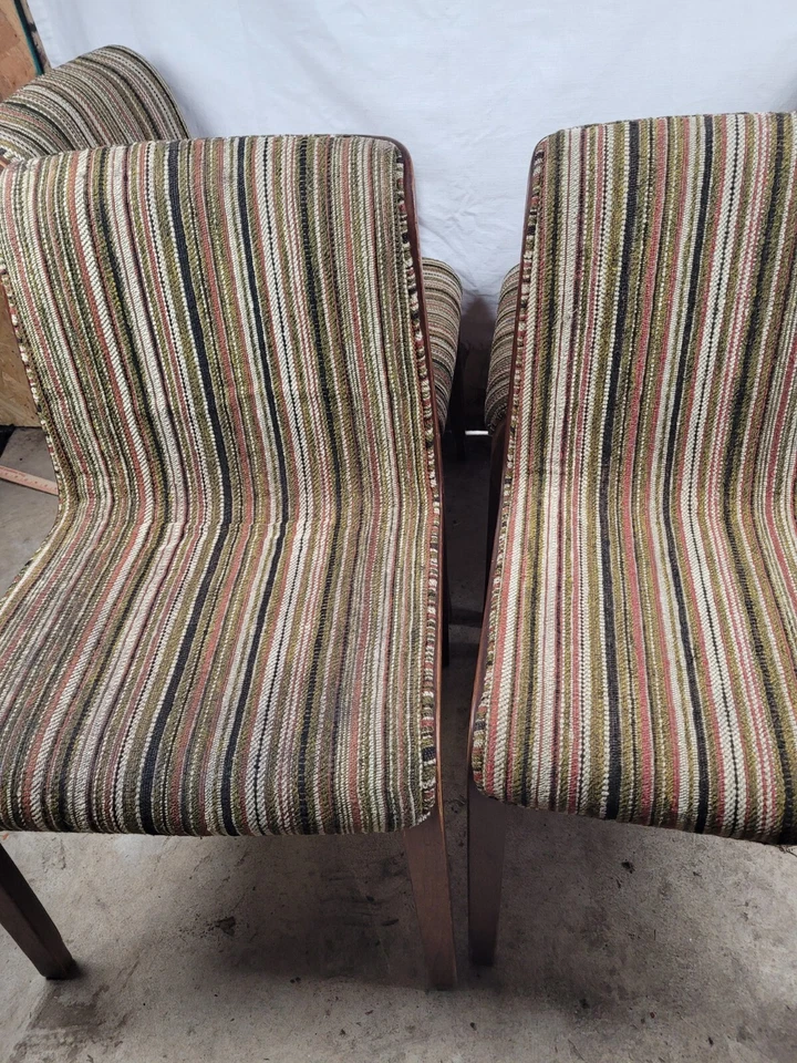 Juego de 4 sillas vintage Knoll International verde 1971 Bill Stephens madera curvada Foto 4 de 4