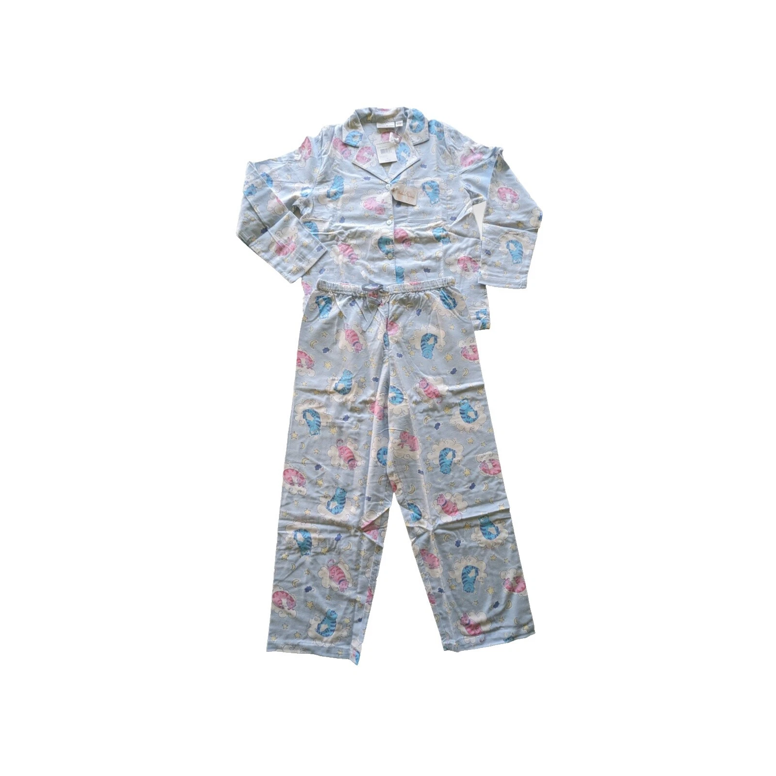 棉质猫花卉睡衣和长袍女