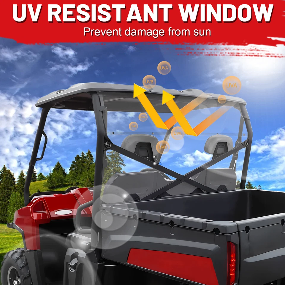 For Polaris Ranger 800 /Ranger XP 800 2010-2014 Clear Back Window with 2 Vented - Image 4 of 4