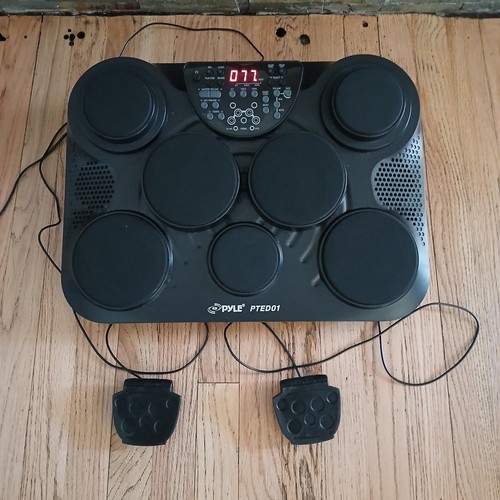 Pyle PTED01 Portable Drums Tabletop 7 Pad Digital Touch Sensitivity