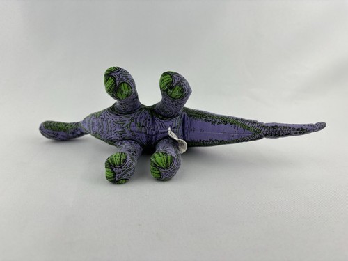 Peluche duro plateosauro dinosauro plateosauro vintage 1992 giocattolo applausi viola verde - Foto 6 di 10