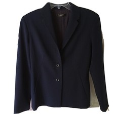 B Moss Blazer Jacket Dark Blue womens Size 6 Lined Two Side Pockets