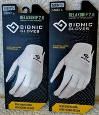 2 PACK /  Bionic RelaxGrip 2.0 Men's Golf Gloves Durable Black Palm FAST Ship