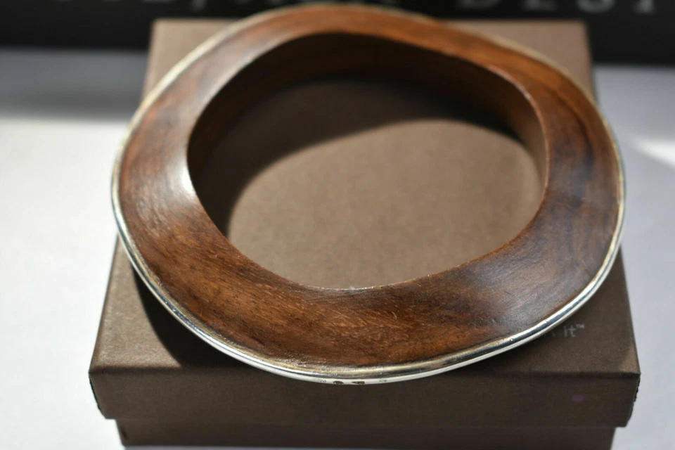 Brazalete Brazalete Silpada Ondulado Palo de Rosa Plata de Ley B1662 Foto 3 de 4