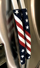 Refrigerator Oven Door Padded Appliance Handle Covers USA Flag Artistic Set of 2