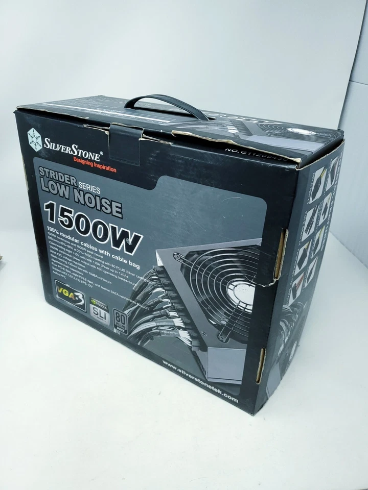 SilverStone ST1500 Strider Series 1500W 80 Plus Silver Box & Manual - Image 2 of 4