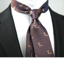 New Classic Polka Dot Brown JACQUARD WOVEN 100 Silk Men's Necktie Tie