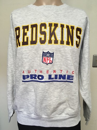 Vintag 80s RIDDELL WASHINGTON REDSKINS NFL PROLINE SWEATSHIRT Heather Gray USA L - Picture 2 of 12