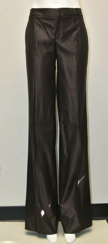 NUEVO Etiquetas Gucci Acampanado Chocolate Marrón Vestido Pantalones LANA SEDA BOLSILLOS 42