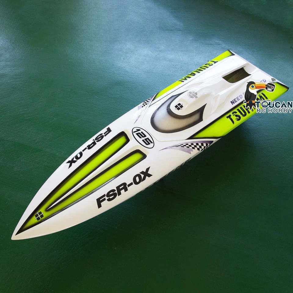 Casco de barco de fibra de vidrio RC para DT125 Tsunami gasolina velocidad carreras modelo de barco hágalo usted mismo Foto 3 de 4