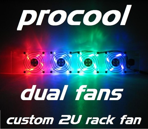 PROCOOL PERSONALIZZATA (2U) Ventola di raffreddamento montaggio su rack - 2 ventole LED (modello SL280C) - Foto 3 di 3