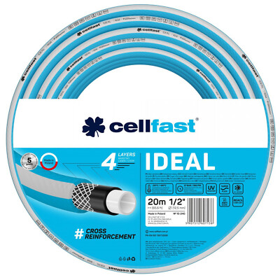 4-lagiger Gartenschlauch Cellfast IDEAL Set 20m 1/2'' Blau Super Flexi