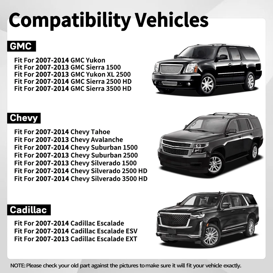 Manija de puerta exterior negra 4 piezas para Chevrolet GMC Cadillac 2007-2014 20828237 Foto 2 de 4