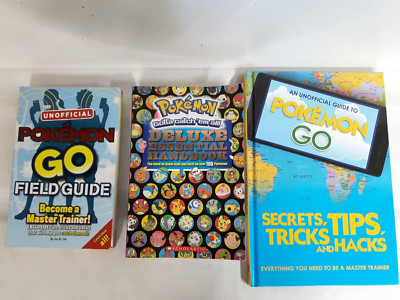 Pokemon Book Bundle x3 Field Guide, Deluxe Essential, Secrets Tips Tricks Hacks