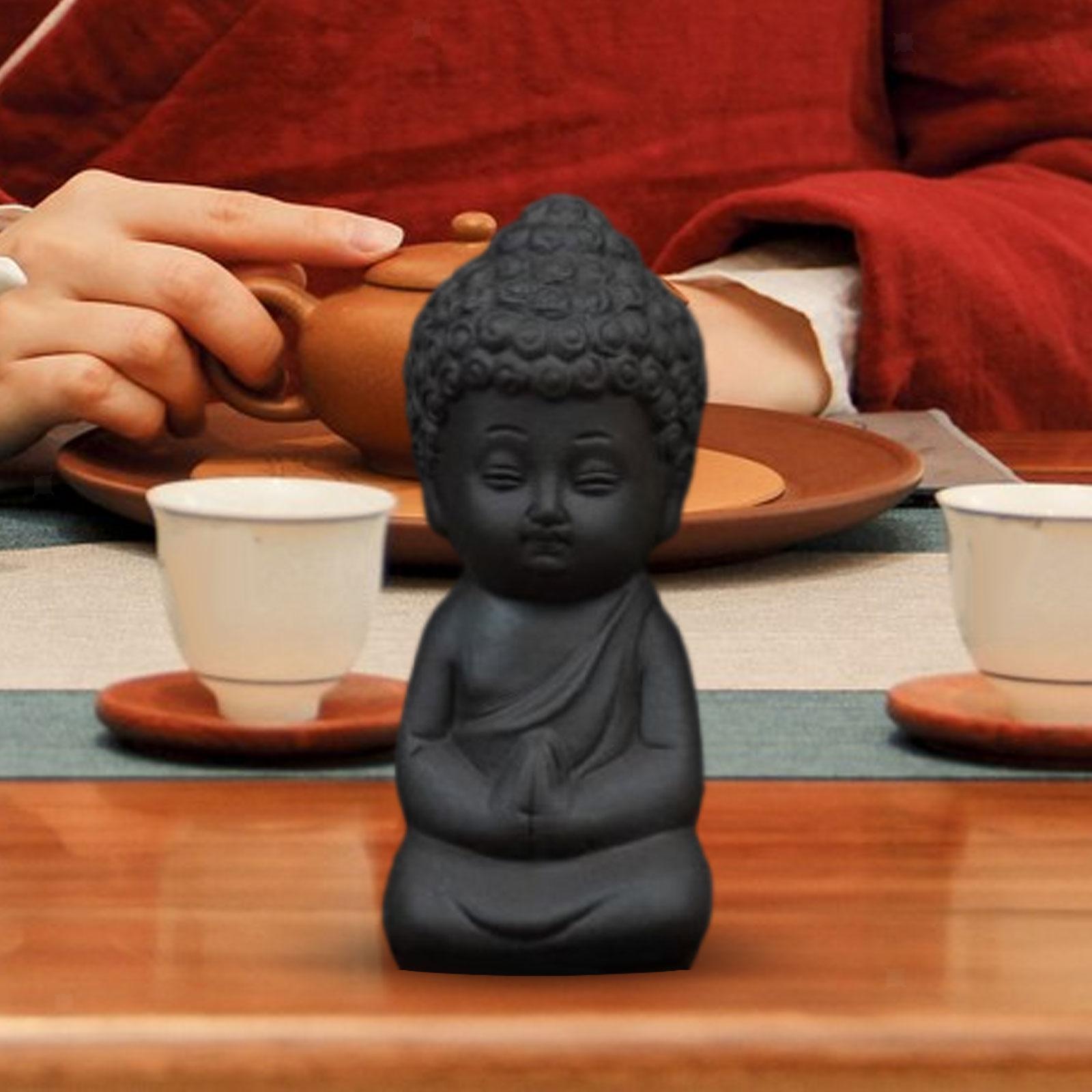 Clay Mini Monk Sculpture Tea Pet Figurine Souvenir for Yoga Room eBay