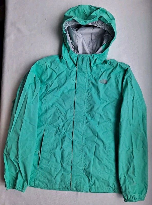 THE NORTH FACE HYVENT YOUTH GIRLS SZ L (14-16) LIGHT GREEN FULL ZIP HOODED...
